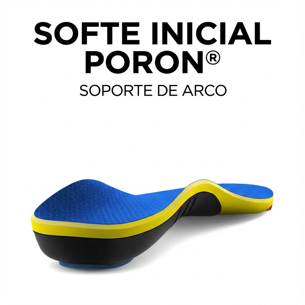 Plantillas deportivas con soporte de arco y material Poron