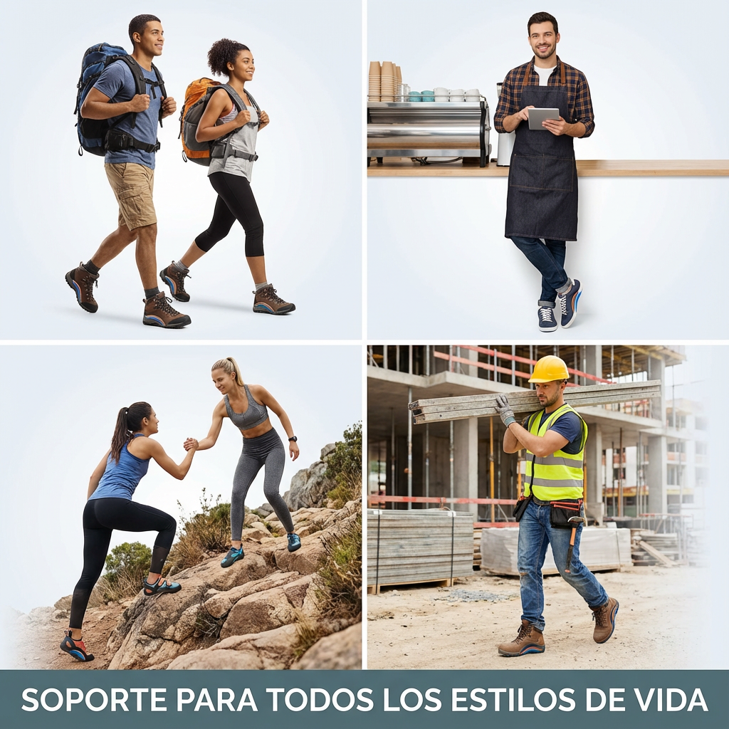 Plantillas ortopédicas para botas de trabajo con soporte de arco naranja