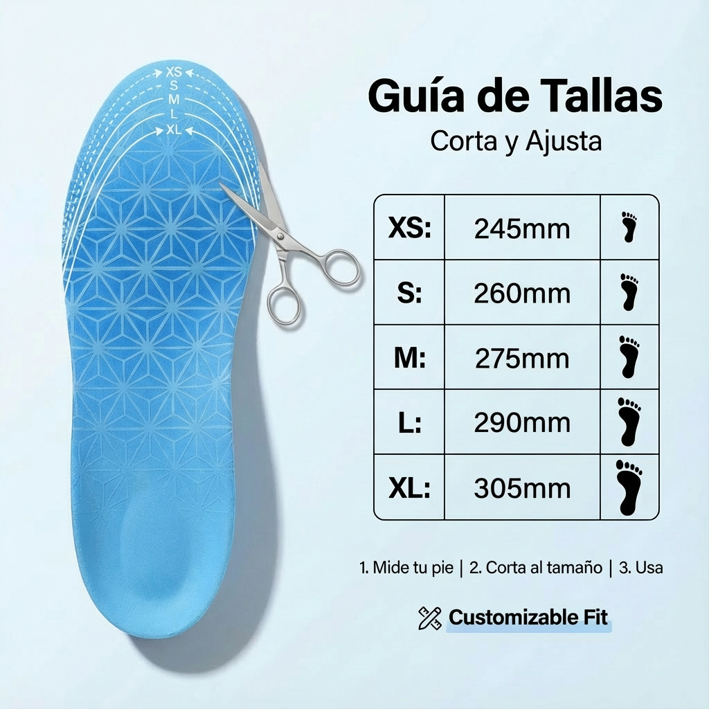 Plantillas deportivas con arco ajustable y accesorios intercambiables