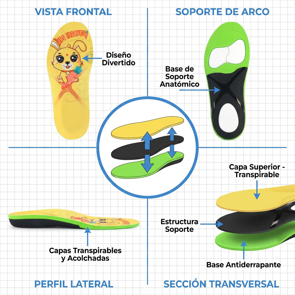 Plantillas ortopédicas para niños pie plano corrección