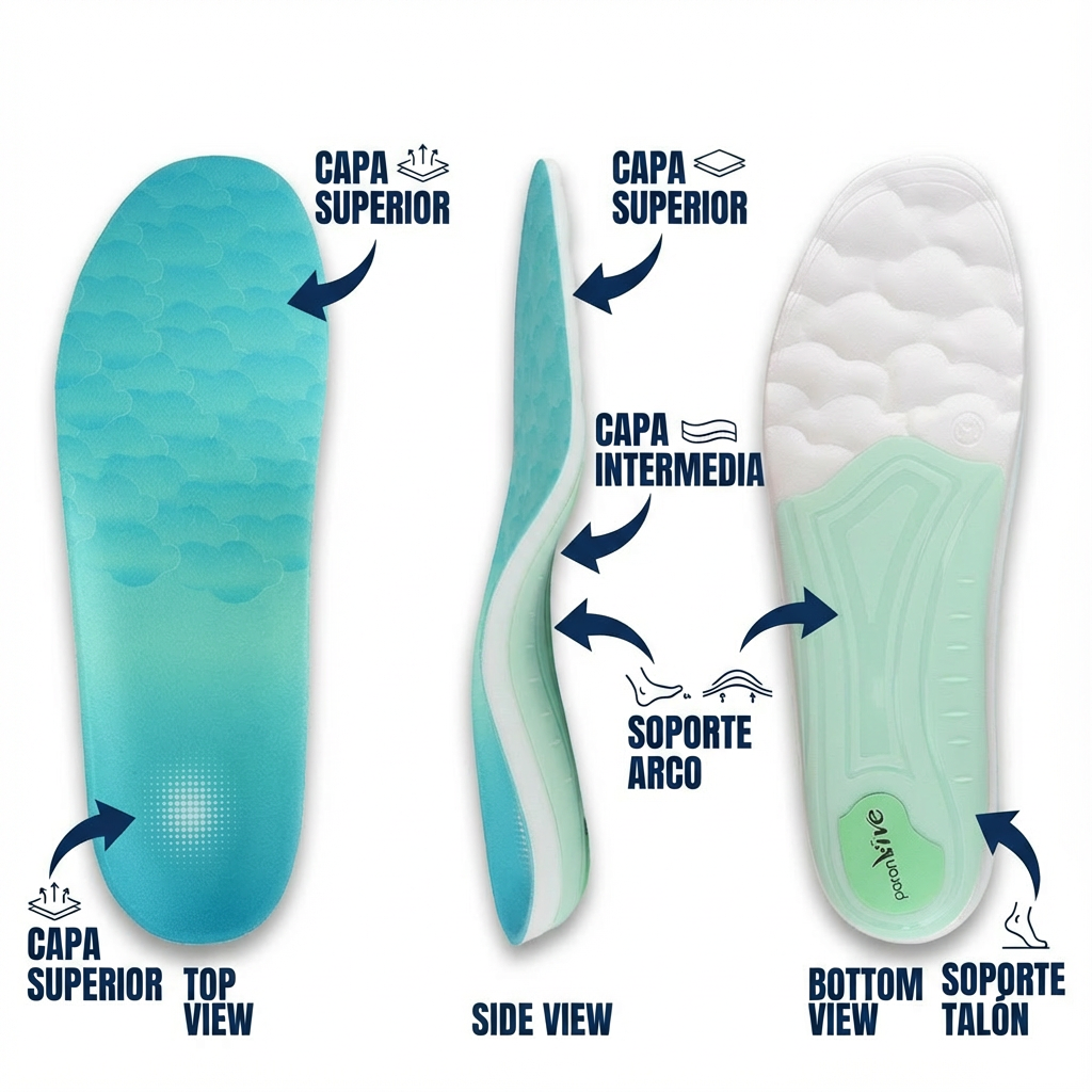 Plantillas deportivas suaves con tecnología de espuma y poron