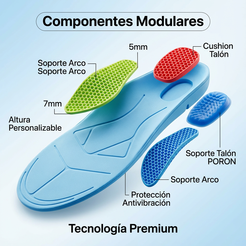 Plantillas deportivas con arco ajustable y accesorios intercambiables