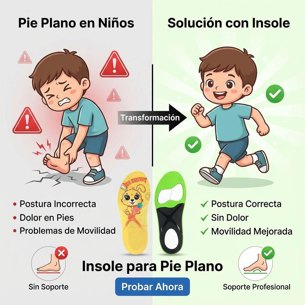 Plantillas ortopédicas para niños pie plano corrección