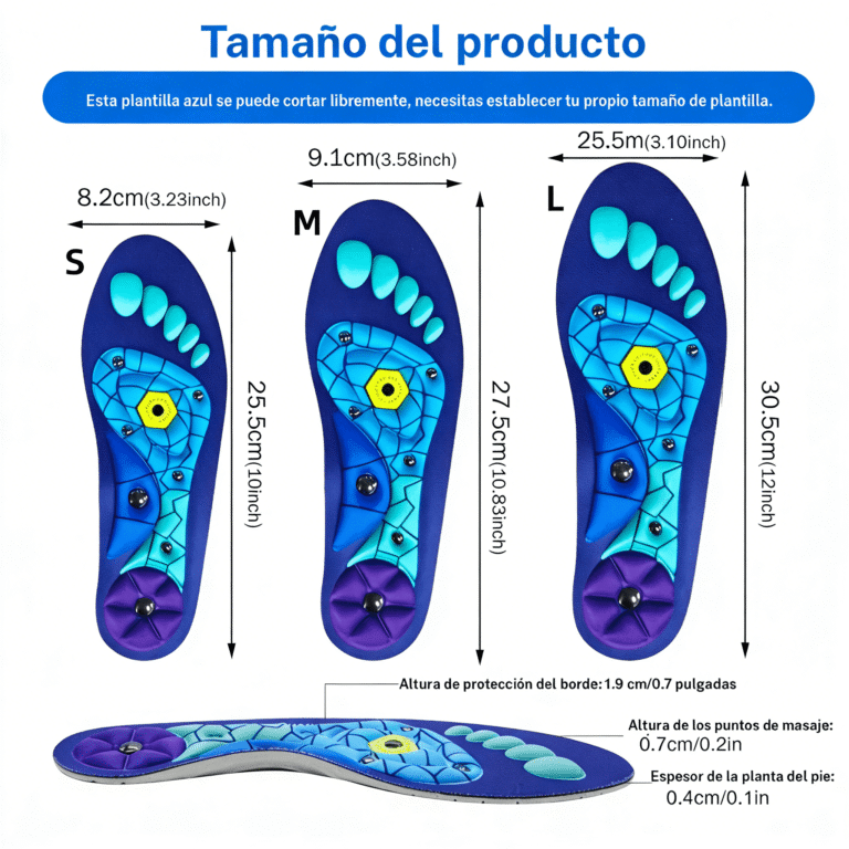 Detalle de los puntos de masaje y soporte de arco de la plantilla VitalPaso